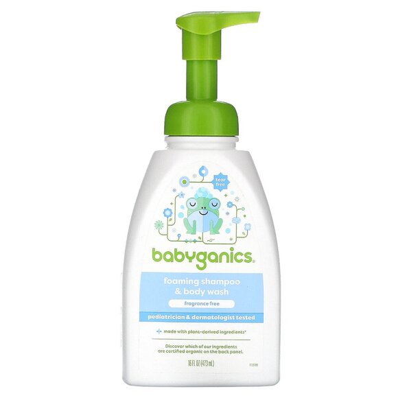 Babyganics, Foaming Shampoo & Bodywash, Fragrance Free, 16 fl oz (473 ml) - Picture 1 of 2
